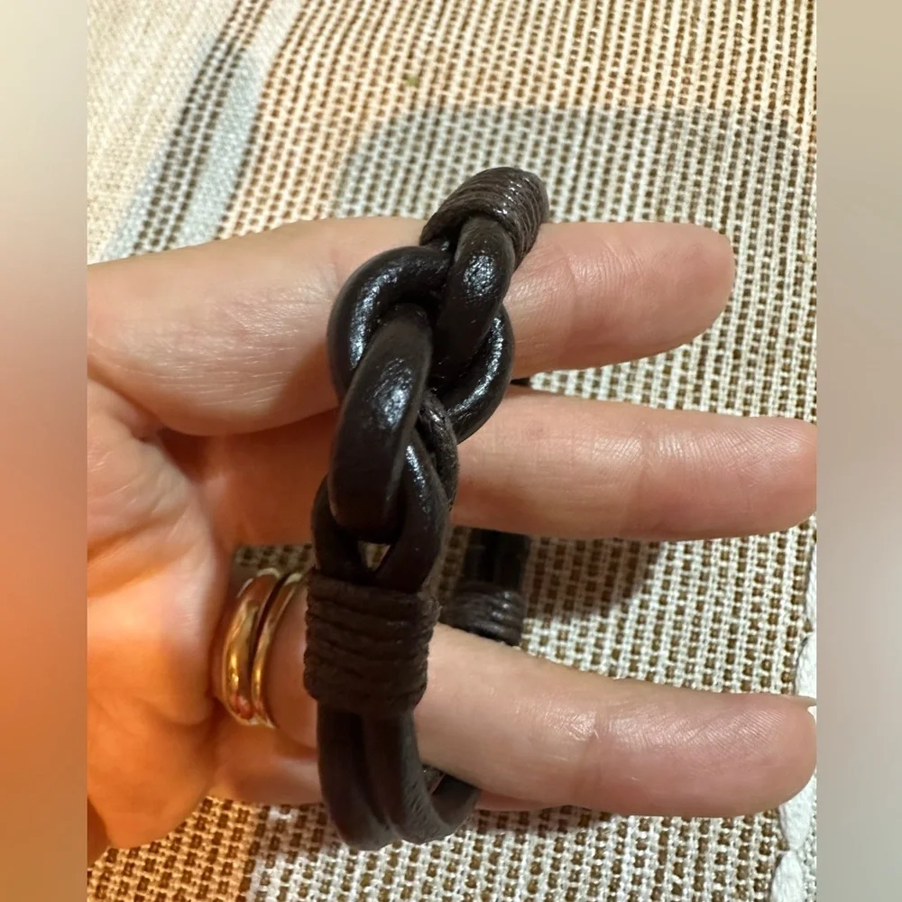 Handmade Brown Braided Bracelet Wrap for Men